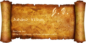 Juhász Vitus névjegykártya